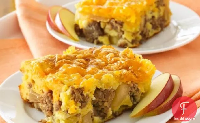 Mere-Cârnați-Cheddar Mic Dejun Coace