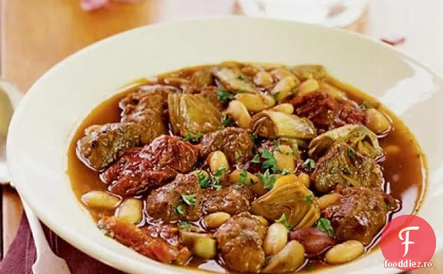Tocană de miel cu fasole albă și anghinare