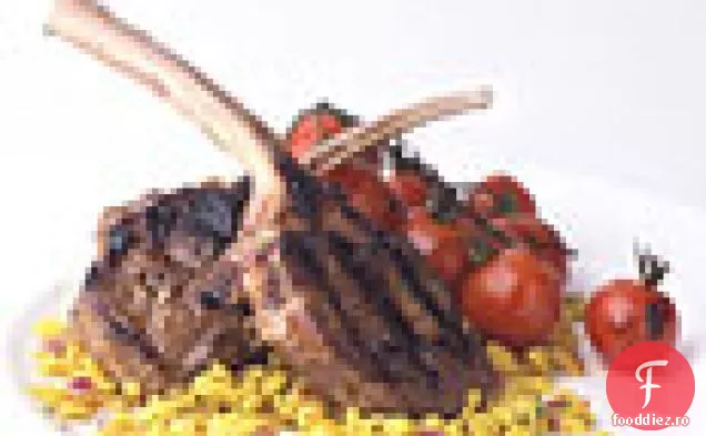 Cotlete de miel marinate la grătar cu roșii cherry balsamice