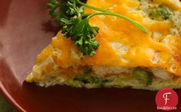 Plăcintă slabă de pui și Broccoli imposibil de ușoară