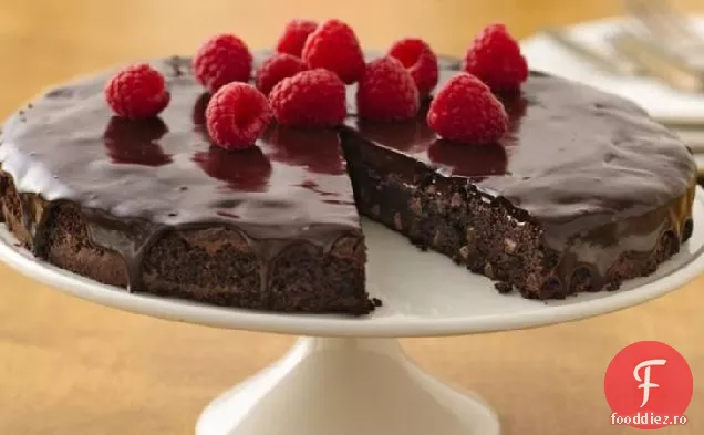 Tort de ganache Brownie fără Gluten cu zmeură