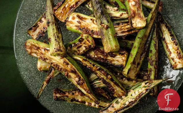 Okra carbonizată cu gem de slănină