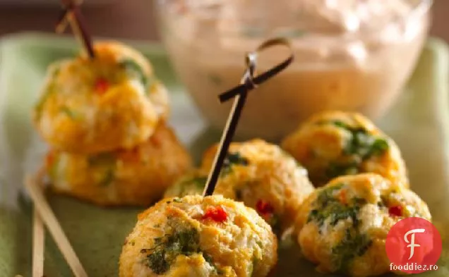 Sriracha Veggie-bile de brânză și sos