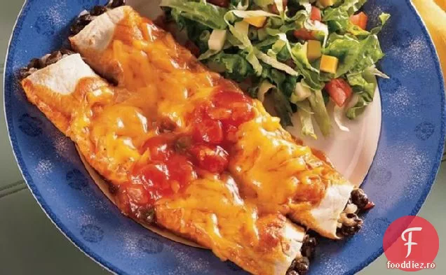 Enchiladas de fasole neagră și brânză
