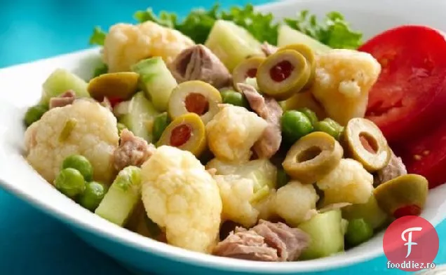 Salată de conopidă de ton cu vinetă de tei