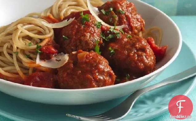 Chiftele Picante de parmezan cu paste cu păr de înger