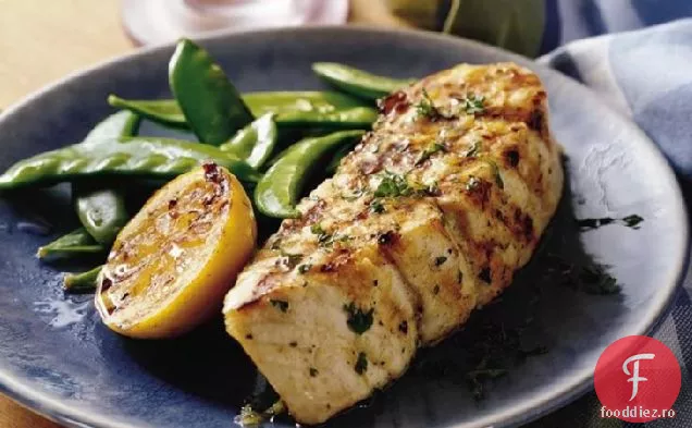 Fripturi De Halibut Cu Usturoi De Lămâie La Grătar