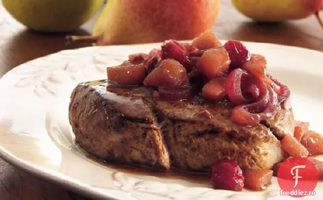 Filet de vită cu chutney de pere-afine