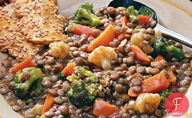 Lentilă și caserolă mixtă de legume