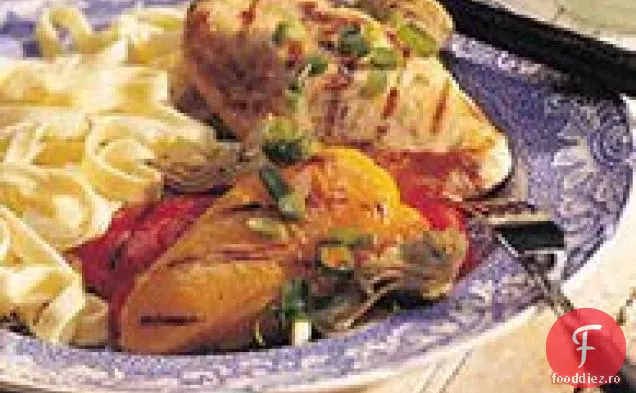 Pui la grătar cu ardei și anghinare