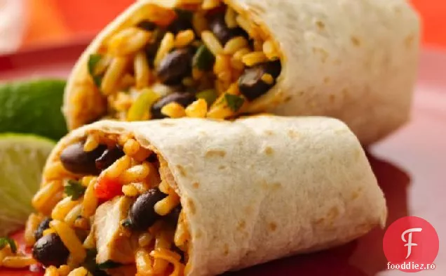 Burritos de pui și fasole neagră