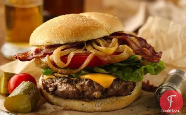 Bere caramelizată-burgeri de ceapă și slănină