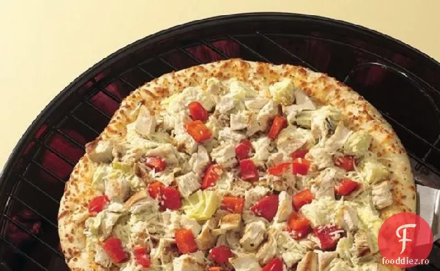 Pizza cu pui și anghinare la grătar