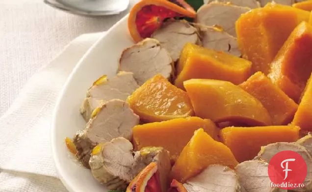 Filet de porc portocaliu cu aragaz lent cu dovleac