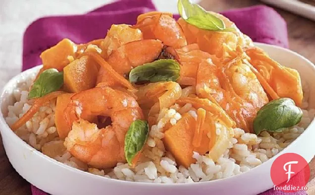 Curry De Cartofi Dulci Cu Creveți Thailandezi