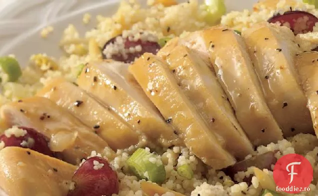Salată de cuscus cu pui de miere-muștar
