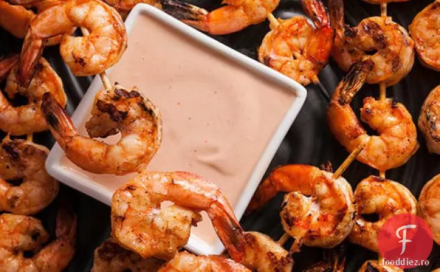 Creveți afumați la grătar cu sos Marie Rose