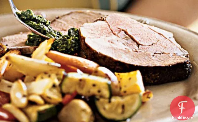 Miel marinat cu Chimichurri portocalii