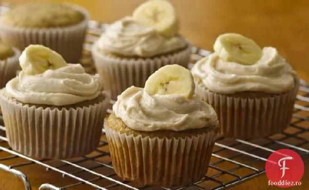Cupcakes cu banane fără Gluten cu glazură de unt rumenit