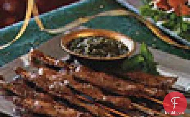 Miel frigărui cu Pesto de migdale-mentă