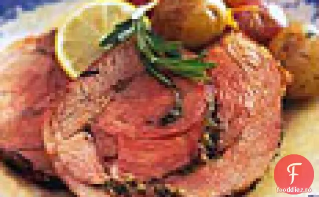 Rozmarin-miel prăjit cu sucuri de tigaie