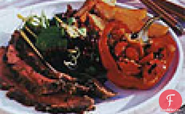 Picior de miel cu unt la grătar cu lămâie, ierburi și usturoi