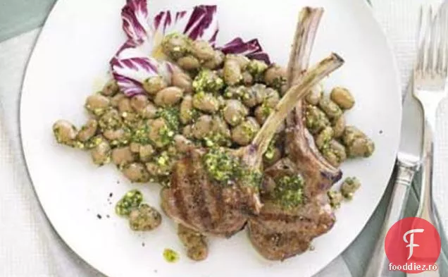 Cotlete De Miel Cu Fasole Borlotti Pesto