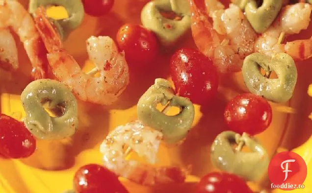Tortellini-Creveți Kabobs