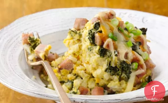 Caserola de mic dejun cu șuncă și ouă cu aragaz lent