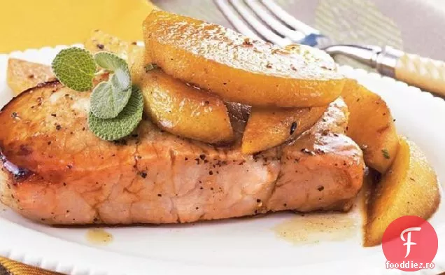 Cotlet de porc cu mere și salvie