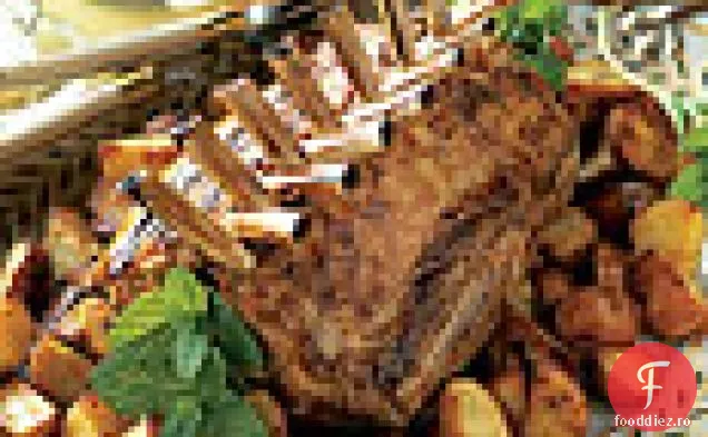 Friptură de miel cu cartofi noi și Pesto de mentă