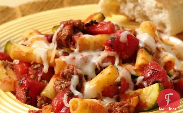Ziti la cuptor cu roșii prăjite la foc