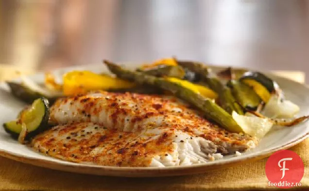 Tilapia prăjită și legume