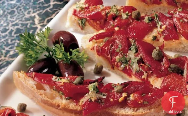 Bruschetta De Ardei Roșu Prăjit