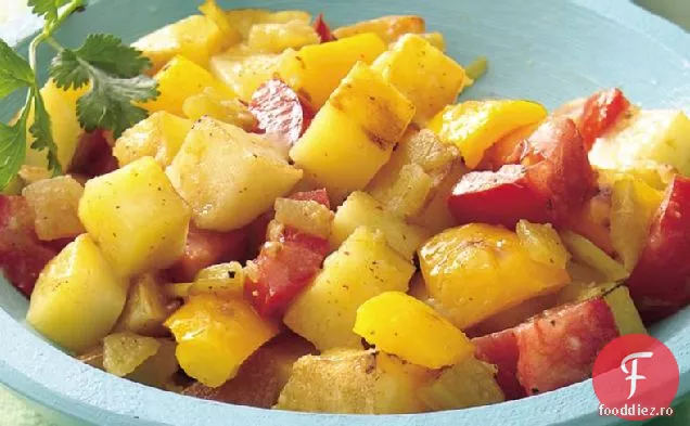 Salată de cartofi la grătar cu vinetă de Chile