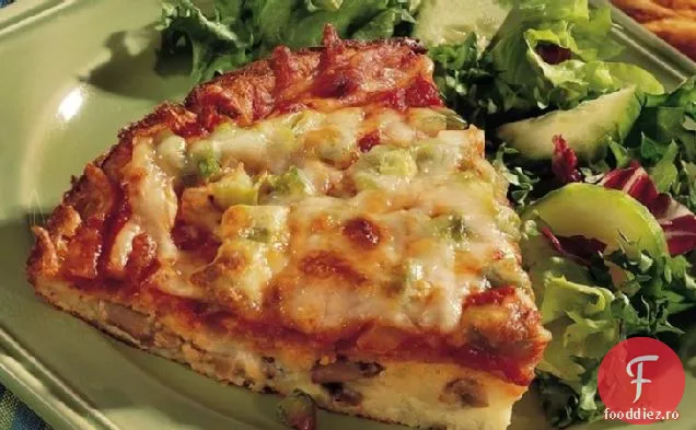 Plăcintă Ușoară Cu Pizza Cu Ciuperci