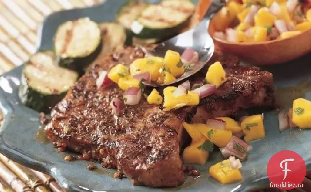 Cotlete de porc jamaicane la grătar cu salsa de Mango