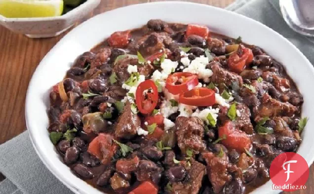Friptură cu aragaz lent și Chili de fasole neagră