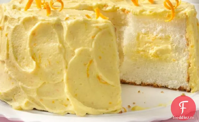 Tort Cu Mâncare De Înger Cu Cremă De Portocale