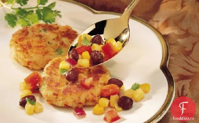Prăjituri de Crab cu Salsa de coriandru