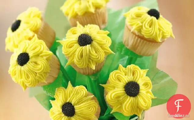 Buchet De Cupcakes Cu Floarea Soarelui