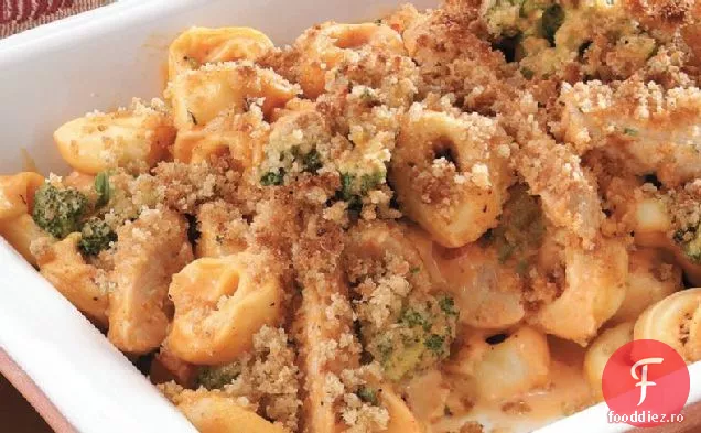 Pui la grătar și Tortellini cu cremă de ardei roșu prăjită