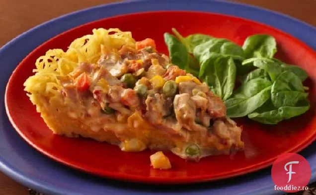 Plăcintă Cu Spaghete De Pui Cu Brânză