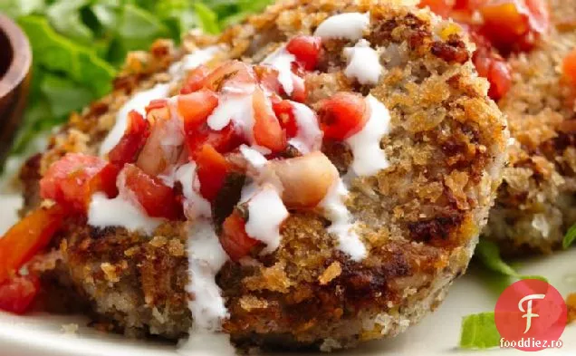 Prăjituri de conopidă cu fasole neagră cu Pico De Gallo
