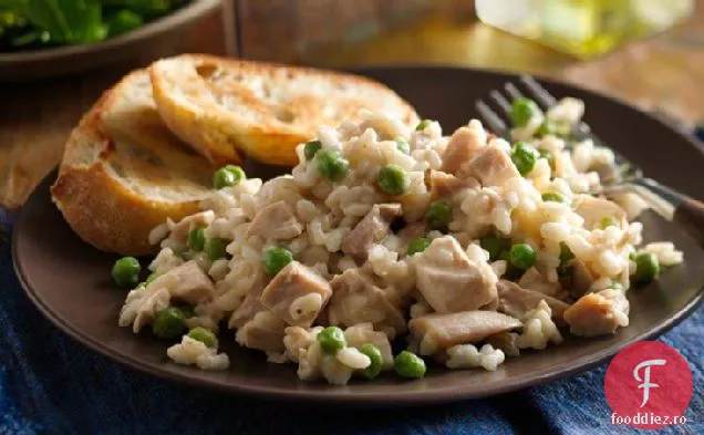 Risotto ușor de pui și usturoi prăjit