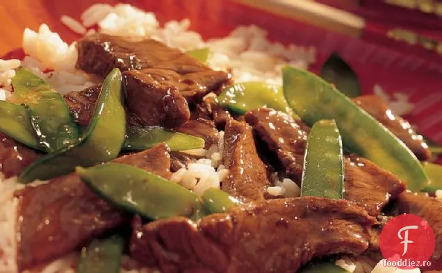 Carne de vită cu păstăi de mazăre