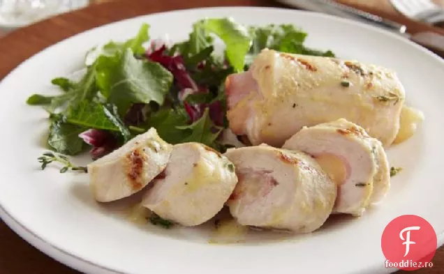 Piept de pui umplut cu șuncă la grătar și elvețian