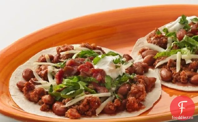 Tostadas de curcan și fasole