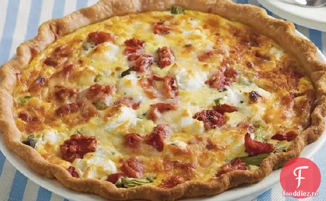 Quiche cu sparanghel și brânză de capră