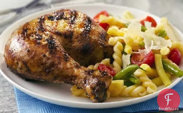 Pui cu usturoi, lămâie și piper la grătar